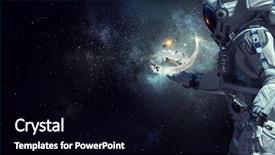  Presentation with mission - Audience pleasing PPT theme consisting of galaxy - spaceman and his mission mixed backdrop and a black colored foreground