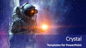  Presentation with mission - Slides consisting of galaxy - spaceman and his mission mixed background and a navy blue colored foreground