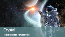  Presentation with mission - Beautiful PPT layouts featuring galaxy - spaceman and his mission mixed backdrop and a ocean colored foreground