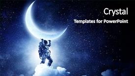  Presentation with spaceman - Colorful presentation theme enhanced with galaxy - spaceman carry big planet mixed backdrop and a black colored foreground