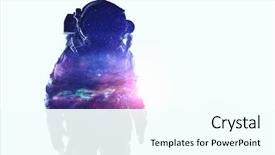  Presentation with spaceman - Colorful slides enhanced with galaxy - spaceman on white mixed media backdrop and a cool aqua colored foreground