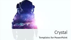 Presentation with spaceman - Cool new PPT layouts with galaxy - spaceman on white mixed media backdrop and a white colored foreground