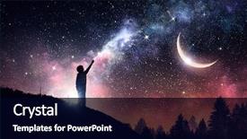  Presentation with night sky - Theme enhanced with galaxy - stary clear night sky mixed background and a black colored foreground