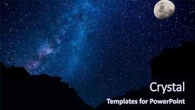  Presentation with night sky moon - Audience pleasing slide deck consisting of galaxy and moon amazing night backdrop and a navy blue colored foreground