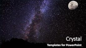  Presentation with starry night - Cool new PPT layouts with galaxy and moon amazing night backdrop and a black colored foreground