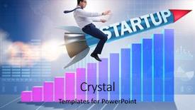  Presentation with galaxy - Beautiful PPT theme featuring galaxy diagram - businessman in start-up concept flying backdrop and a light blue colored foreground