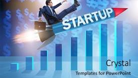  Presentation with galaxy - Audience pleasing PPT theme consisting of galaxy diagram - businessman in start-up concept flying backdrop and a light blue colored foreground