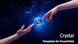  Presentation with god light - Amazing presentation theme having galaxy with bright shining stars backdrop and a black colored foreground