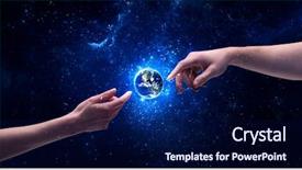  Presentation with god light - Audience pleasing PPT layouts consisting of galaxy with bright shining stars backdrop and a navy blue colored foreground