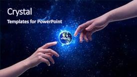  Presentation with shining stars - Cool new PPT layouts with galaxy with bright shining stars backdrop and a navy blue colored foreground