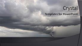  Presentation with tornado - Presentation having gale - tornado touching down at sea background and a light gray colored foreground