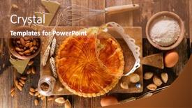  Presentation with cake - Colorful slide deck enhanced with galette-des-rois-epiphany-cake backdrop and a red colored foreground