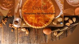  Presentation with cake - PPT theme with galette-des-rois-epiphany-cake background and a crimson colored foreground