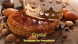  Presentation with cake - PPT theme having galette-des-rois-epiphany-cake background and a tawny brown colored foreground