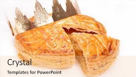  Presentation with cake - Cool new slide deck with galette des rois or epiphany backdrop and a yellow colored foreground