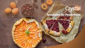  Presentation with peach and cherries - Presentation theme having galette with cherries and apricots background and a  colored foreground