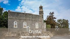  Presentation with jesus bread - Presentation design featuring sea gennesaret sea of galilee background and a gray colored foreground