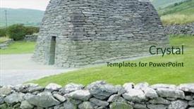  Presentation with ireland - PPT theme featuring gallarus oratory county kerry ireland background and a mint green colored foreground