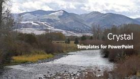  Presentation with autumn - Theme consisting of gallatine-river-in-autumn background and a dark gray colored foreground