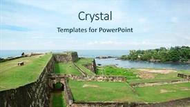  Presentation with sri lanka - Audience pleasing presentation theme consisting of galle fort sri lanka backdrop and a cool aqua colored foreground