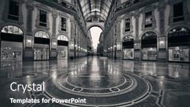  Presentation with mall - Cool new presentation design with galleria-vittorio-emanuele-ii-shopping backdrop and a dark gray colored foreground