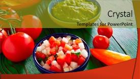  Presentation with mexican chili - Colorful presentation theme enhanced with gallo and chili peppers sauce backdrop and a gold colored foreground