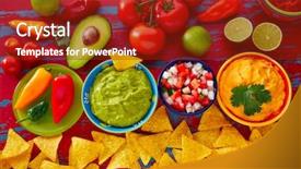  Presentation with mexican food - Beautiful slides featuring gallo and dipping cheddar cheese backdrop and a tawny brown colored foreground