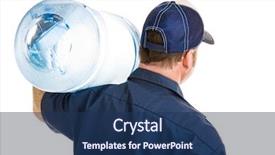  Presentation with water jug - Audience pleasing slides consisting of gallon jug of drinking water backdrop and a ocean colored foreground