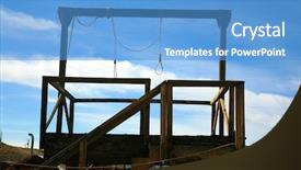  Presentation with wild wild west - Slide deck having gallows in a real ghost background and a teal colored foreground