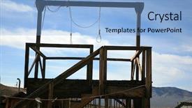  Presentation with wild wild west - Audience pleasing PPT theme consisting of gallows in a real ghost backdrop and a light blue colored foreground