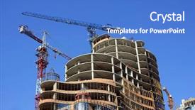  Presentation with house - Slides featuring galss - buling new modern house background and a  colored foreground