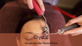  Presentation with needle - PPT theme enhanced with galvanized - people beauty cosmetology and technology background and a red colored foreground