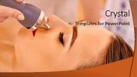  Presentation with beauty salon - Colorful PPT theme enhanced with galvanized - ultrusound massage at beauty salon backdrop and a coral colored foreground