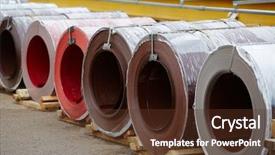  Presentation with copper coils - Slide set enhanced with galvanized coils and prepainted galvanized background and a tawny brown colored foreground