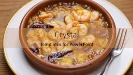  Presentation with olive oil - Slide set with gambas-al-ajillo-a-spanish background and a  colored foreground