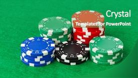  Presentation with casino sound - PPT layouts featuring gamble - casino chips on green table background and a ocean colored foreground