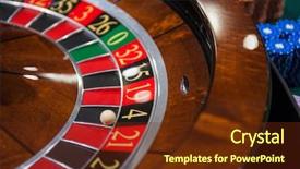  Presentation with poker chips - Amazing PPT layouts having gambling and entertainment concept - roulette backdrop and a tawny brown colored foreground