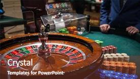  Presentation with roulette - Audience pleasing theme consisting of gambling and entertainment concept - roulette backdrop and a tawny brown colored foreground