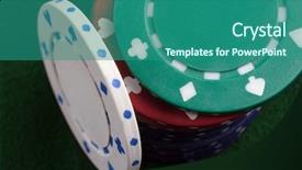  Presentation with gambling - Theme enhanced with gambling chips on gaming table background and a  colored foreground
