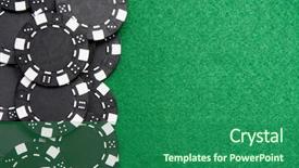  Presentation with poker chips - Beautiful theme featuring gambling chips on green felt backdrop and a ocean colored foreground