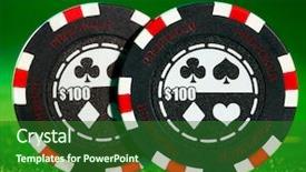  Presentation with gambling - Presentation with gambling chips on the green background and a forest green colored foreground