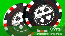  Presentation with gambling - Presentation featuring gambling chips on the green background and a forest green colored foreground