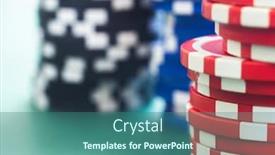  Presentation with gambling - Presentation theme consisting of gambling-chips-stacks-on-green background and a ocean colored foreground
