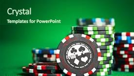  Presentation with copy space - Audience pleasing slides consisting of craps - gambling chips with copy space backdrop and a forest green colored foreground