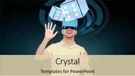  Presentation with virtual reality rehabilitation - Slides with gambling free - 3d technology virtual reality cyberspace background and a lemonade colored foreground