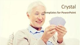  Presentation with playing cards - Beautiful PPT theme featuring gambling free - age game gamble poker backdrop and a cream colored foreground