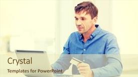  Presentation with online banking - Slide deck with gambling free - business online banking internet shopping background and a soft green colored foreground