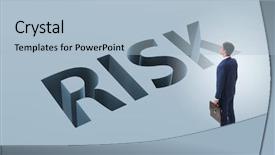  Presentation with risk - PPT layouts enhanced with gambling market - businessman in financial risk business background and a light blue colored foreground