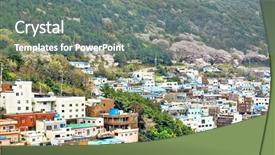  Presentation with culture - Cool new theme with gamcheon culture village busan south backdrop and a gray colored foreground