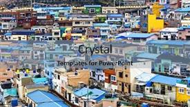  Presentation with culture - PPT theme enhanced with gamcheon culture village busan south background and a light blue colored foreground